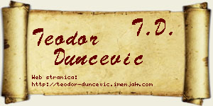 Teodor Dunčević vizit kartica